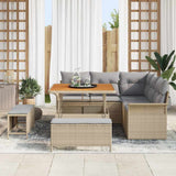 Set Divano da Giardino con cuscino 8 pcs Beige polyrattan