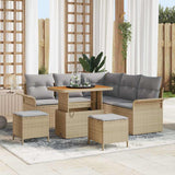 Set Divano da Giardino con cuscino 8 pcs Beige polyrattan