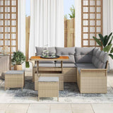 Set Divano da Giardino con cuscino 8 pcs Beige polyrattan