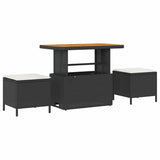 Set Divano da Giardino con cuscino 13 pcs Nero polyrattan