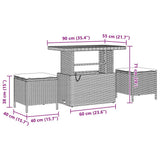 Set Divano da Giardino con cuscino 13 pcs Nero polyrattan