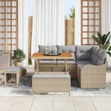 Set Divano da Giardino con cuscino 8 pcs Beige polyrattan