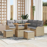Set Divano da Giardino con cuscino 8 pcs Beige polyrattan