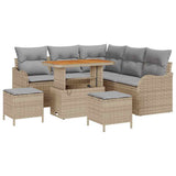 Set Divano da Giardino con cuscino 8 pcs Beige polyrattan
