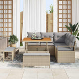 Set Divano da Giardino con cuscino 8 pcs Beige polyrattan