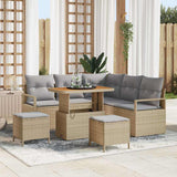 Set Divano da Giardino con cuscino 8 pcs Beige polyrattan