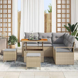 Set Divano da Giardino con cuscino 8 pcs Beige polyrattan