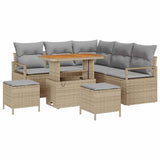 Set Divano da Giardino con cuscino 8 pcs Beige polyrattan
