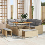 Set Divano da Giardino con cuscino 8 pcs Beige polyrattan