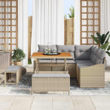 Set Divano da Giardino con cuscino 8 pcs Beige polyrattan