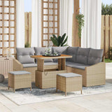 Set Divano da Giardino con cuscino 8 pcs Beige polyrattan