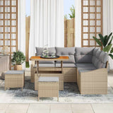 Set Divano da Giardino con cuscino 8 pcs Beige polyrattan