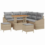 Set Divano da Giardino con cuscino 8 pcs Beige polyrattan