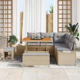 Set Divano da Giardino con cuscino 8 pcs Beige polyrattan