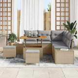 Set Divano da Giardino con cuscino 8 pcs Beige polyrattan