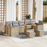 Set Divano da Giardino 10 pcs Beige polyrattan