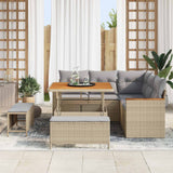 Set Divano da Giardino 8 pcs Beige polyrattan