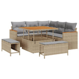 Set Divano da Giardino 8 pcs Beige polyrattan