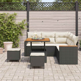 Set Divano da Giardino 8 pcs Nero polyrattan