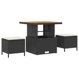 Set Divano da Giardino 8 pcs Nero polyrattan