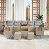 Set Divano da Giardino 10 pcs Beige polyrattan