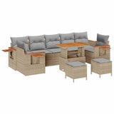 Set Divano da Giardino 10 pcs Beige polyrattan
