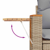 Set Divano da Giardino 10 pcs Beige polyrattan