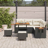 Set Divano da Giardino 8 pcs Nero polyrattan