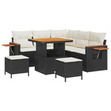 Set Divano da Giardino 8 pcs Nero polyrattan