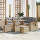 Set Divano da Giardino 8 pcs Beige polyrattan
