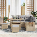 Set Divano da Giardino 8 pcs Beige polyrattan