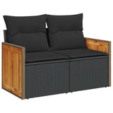 Set Divano da Giardino con cuscino 8 pcs Nero
