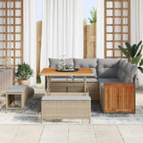 Set Divano da Giardino con cuscino 8 pcs Beige e Grigio Chiaro