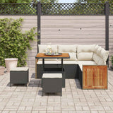 Set Divano da Giardino con cuscino 8 pcs Nero e Crema