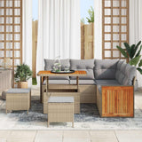Set Divano da Giardino con cuscino 8 pcs Beige e Grigio Chiaro