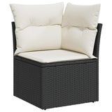 Set Divano da Giardino con cuscino 8 pcs Nero e Crema