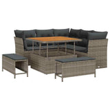 Set Divano da Giardino con cuscino 8 pcs Grigio