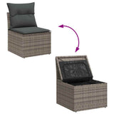 Set Divano da Giardino con cuscino 8 pcs Grigio