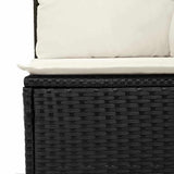 Set Divano da Giardino 9 pcs Nero e Crema polyrattan