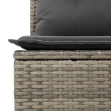 Set Divano da Giardino con cuscino 9 pcs Grigio polyrattan