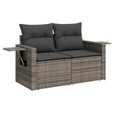 Set Divano da Giardino con cuscino 9 pcs Grigio polyrattan