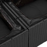 Set Divano da Giardino 9 pcs 8-Numero di posti Nero polyrattan