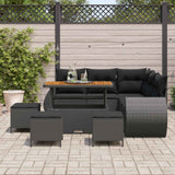 Set Divano da Giardino 9 pcs 8-Numero di posti Nero polyrattan