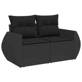 Set Divano da Giardino 9 pcs 8-Numero di posti Nero polyrattan