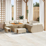 Set Divano da Giardino con cuscino 13 pcs beige e panna