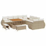 Set Divano da Giardino con cuscino 13 pcs beige e panna