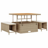 Set Divano da Giardino con cuscino 13 pcs beige e panna