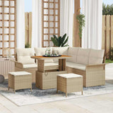 Set Divano da Giardino con cuscino 8 pcs Beige e Crema