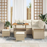 Set Divano da Giardino con cuscino 8 pcs Beige e Crema