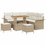 Set Divano da Giardino con cuscino 8 pcs Beige e Crema